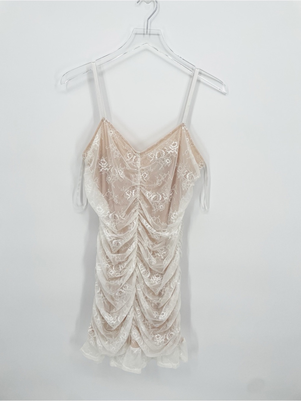 Windsor Nude Ivory Lace Mini Dress
